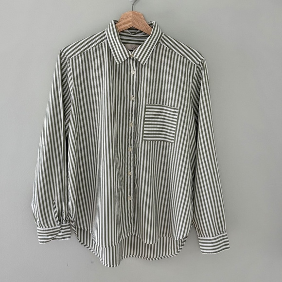 Loft Striped Button Up Long Sleeve Shirt - Picture 1 of 8